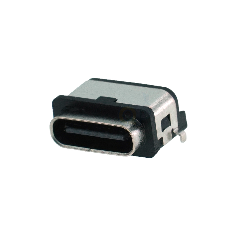 6P两脚沉板0.8mm防水Type-C母座 IPX7体长8.2mm卧式贴片PD快充充电口