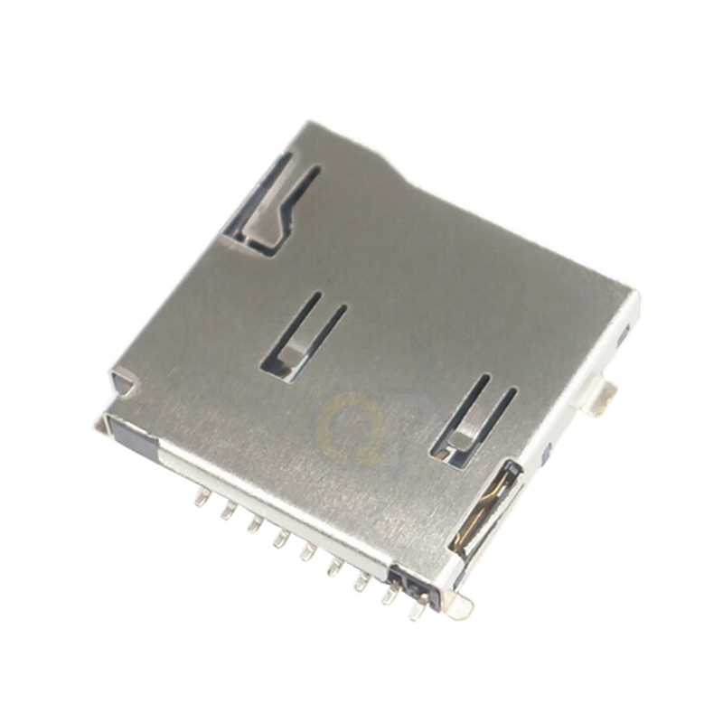 外焊自弹小卡micro SD卡座连接器 9P带双压弹片TF卡座